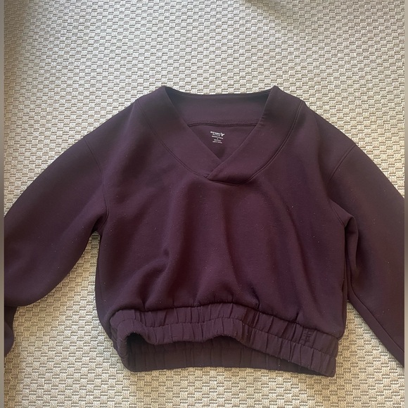 Old Navy Bounce Fleece V Neck Sweatshirt S and Sweatpants M Set in Boxwood - Picture 4 of 6